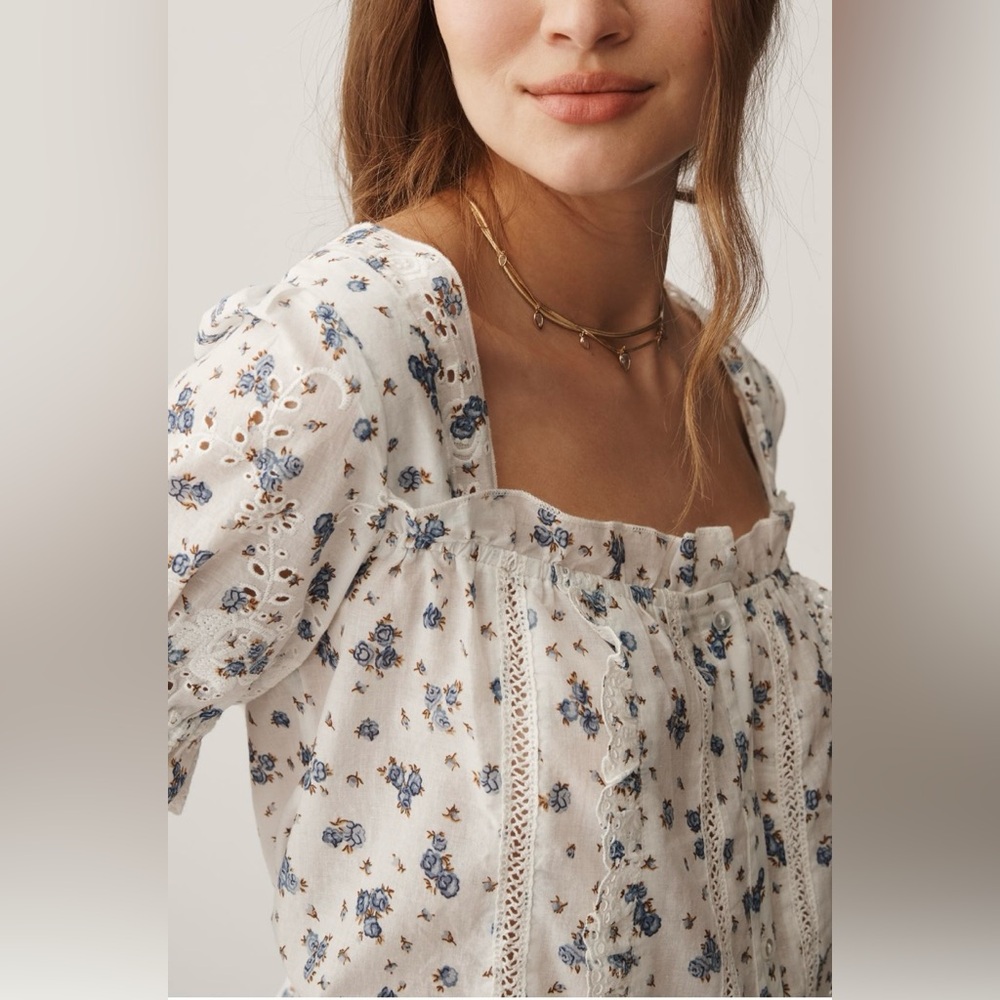 Puff Sleeve Eyelet Top
Anthropologie
In: Ivory Pattern
